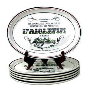 Set Of 6 Gien France "La Rascasse L'Aiglefin Le Thon Le Rouget La Barbue La Sard